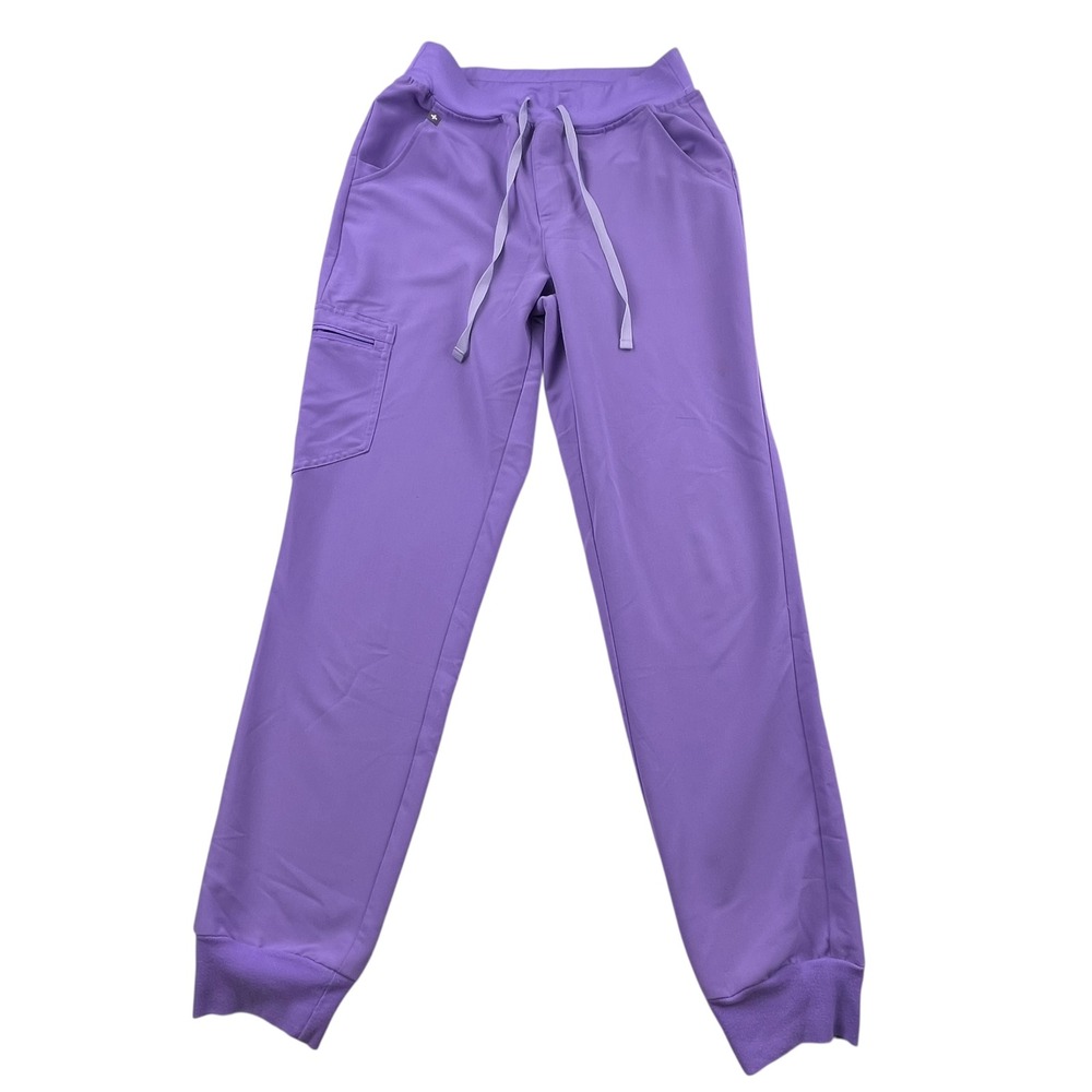FIGS Zamora Jogger Scrub Pants Purple Small W22SW2012 Cargo Pocket Drawstring